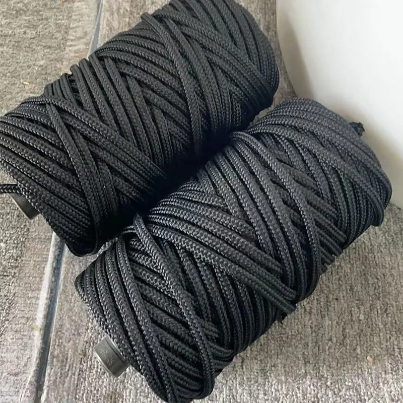 6mm čierne nylonové lano