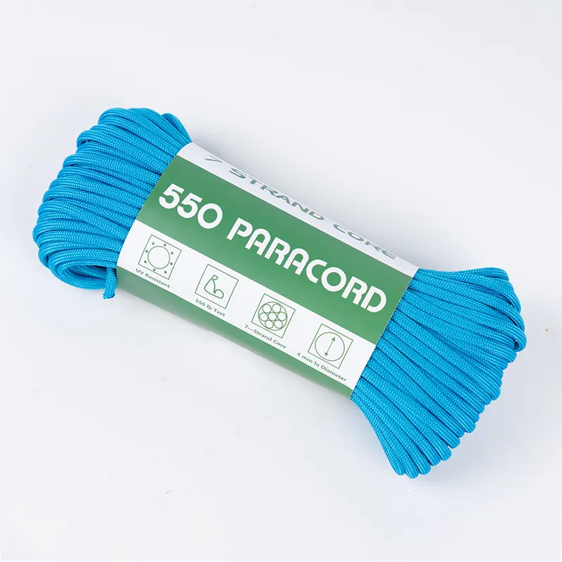 7-vláknové jadro 4 mm, masívna Lake Blue 550 Polyester Paracord